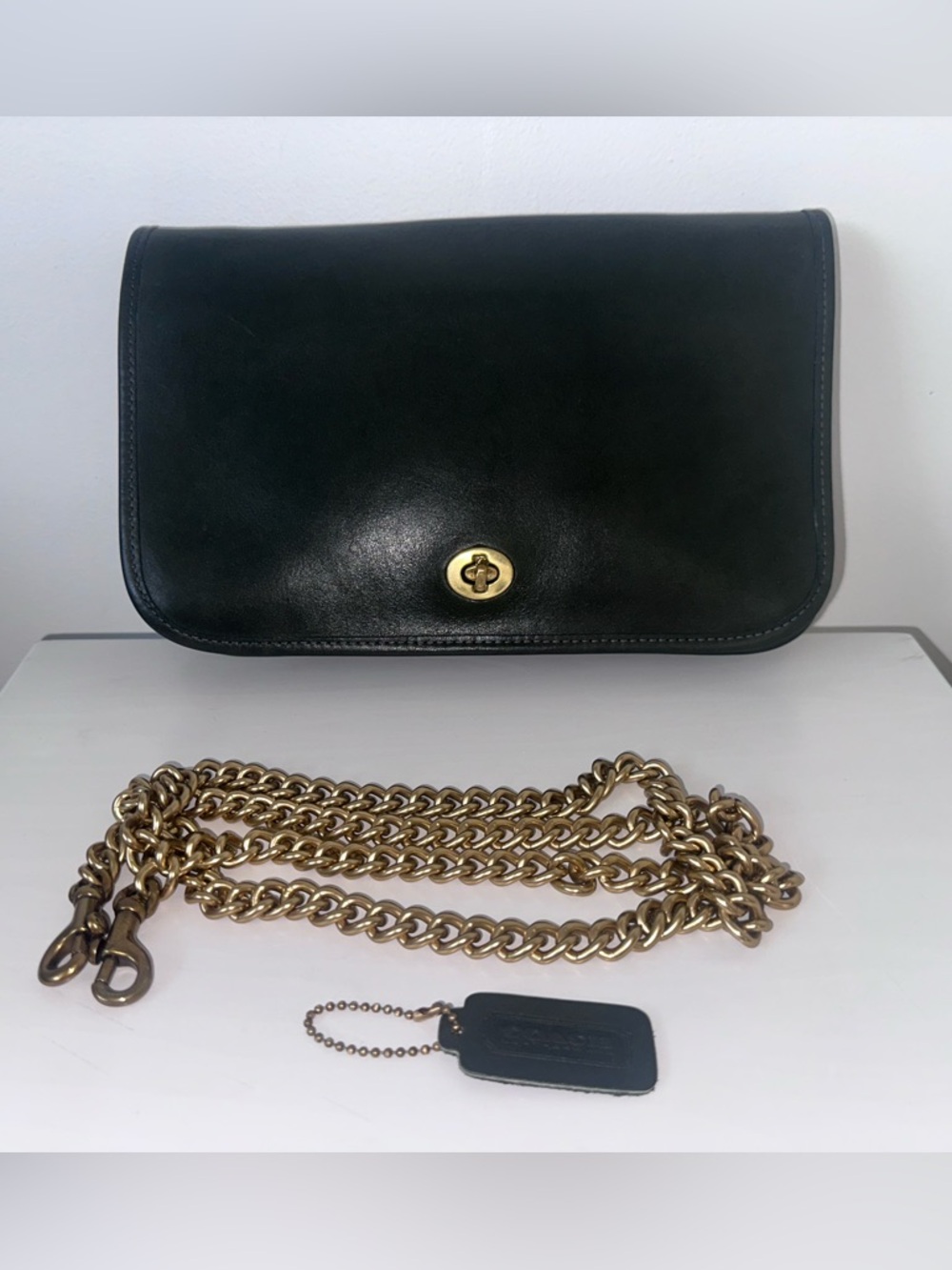 Vintage Coach Convertible Clutch in Bottle Green!